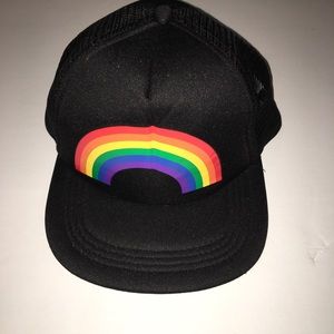 Black Net Hat With Rainbow